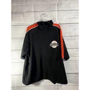 Giaants Men's Black/Orange 1/4 Zip Pullover Short Sleeve Windbreaker - Size 2XL